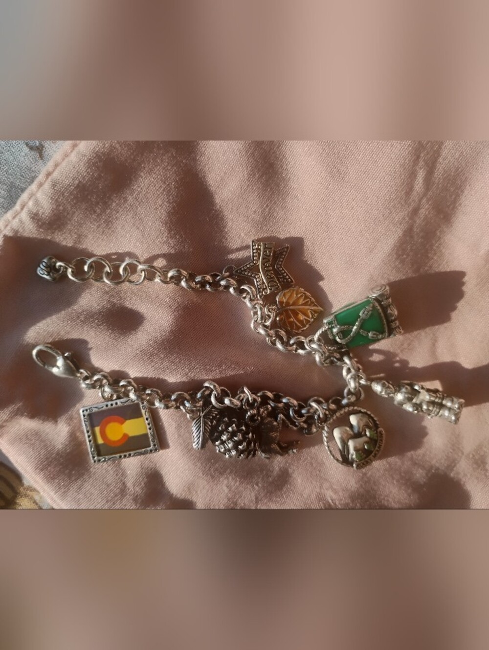 Brighton Vintage Colorado State Charm Bracelet